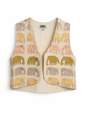 Vintage Boho Elephant Embroidered Vest – Festival & Casual Layering
